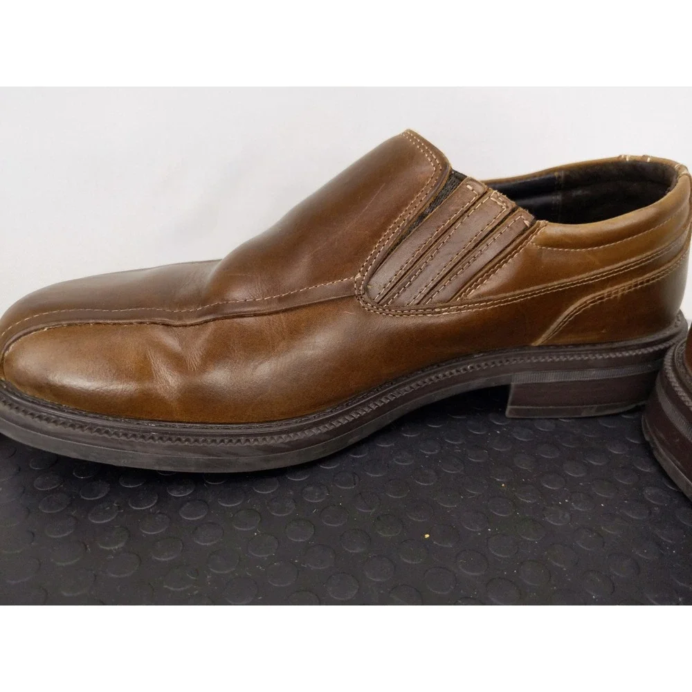 Bostonian Loafers Brown Leather Waterproof Slip On Square Toe 29317 Mens 9
